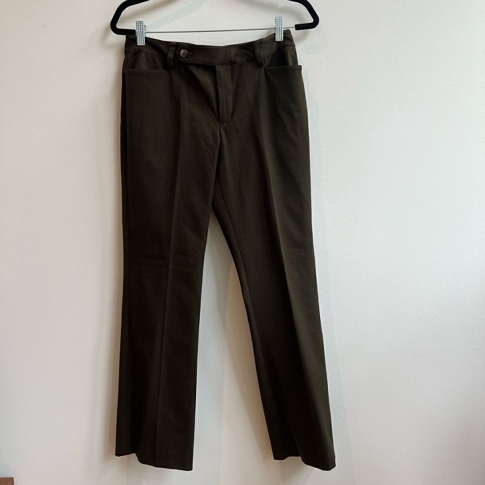 Lauren Ralph Lauren Cotton Dark Green Adelle Trouser Pants - 6P